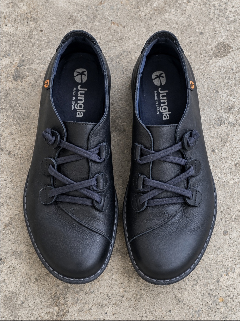 Jungla Leather Lace Up Comfort Shoes Made in Spain EU 42 Black Minimalist Office